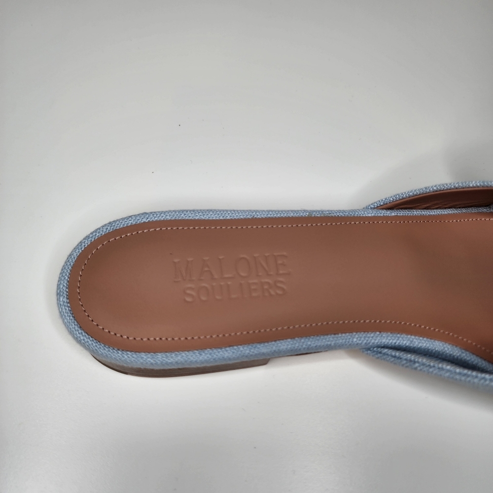 Malone Soulier Vargas Bow Womens Flat Sandals Size In Blue Size 39.5 - Picture 5 of 9